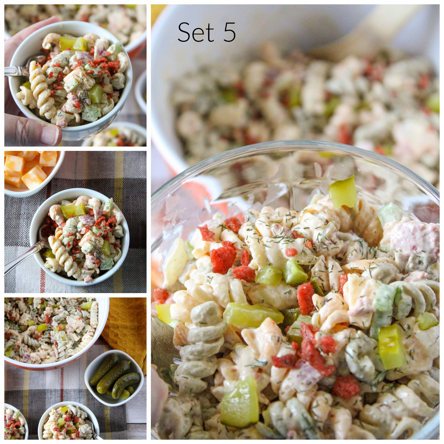 Crunchy Dill Pickle Pasta Salad Set 5 of 5