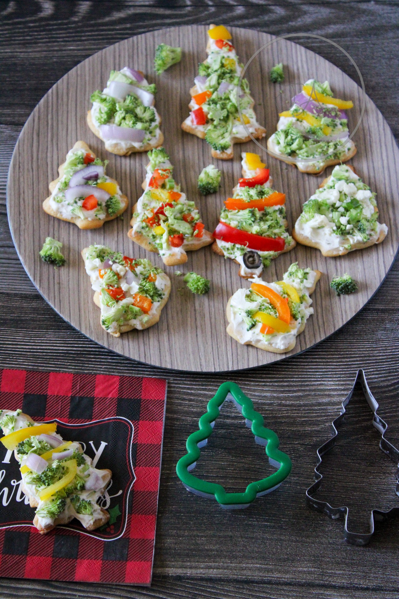 Christmas Veggie Pizza Cutouts Set 3 of 5